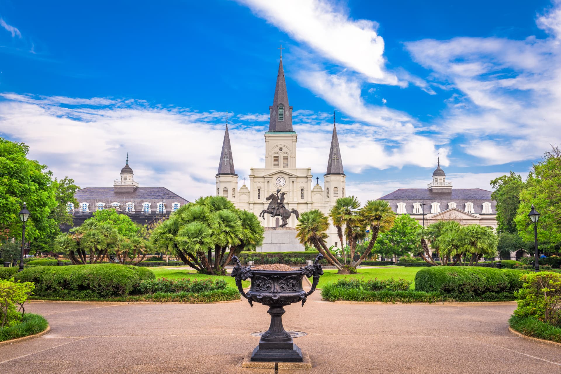 St. Louis Cathedral and Jackson Square in New Orleans, Louisiana